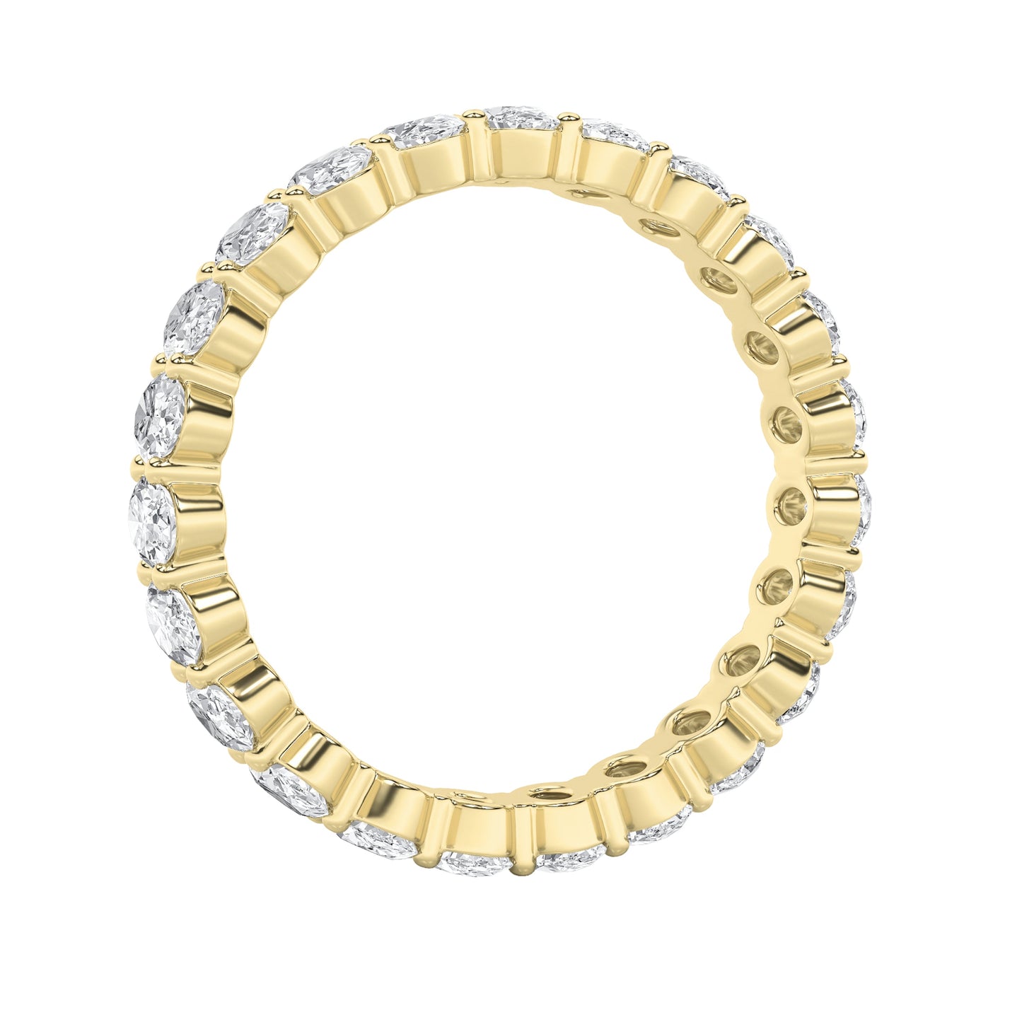 2.25Cttw Oval Shaped Lab Grown Diamond Split Prong Eternity Ring in 14K Gold (F/VS)