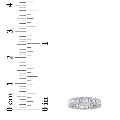 4.25Cttw Emerald Shaped Lab Grown Diamond Split Prong Eternity Ring in 14K Gold (F/VS)