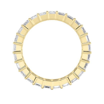 4.25Cttw Emerald Shaped Lab Grown Diamond Split Prong Eternity Ring in 14K Gold (F/VS)