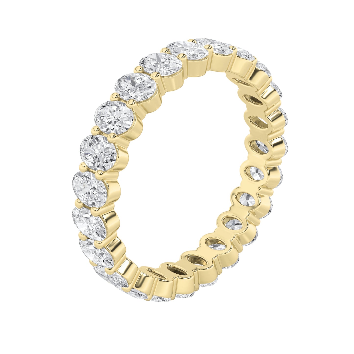 3.5Cttw Oval Shaped Lab Grown Diamond Split Prong Eternity Ring in 14K Gold (F/VS)