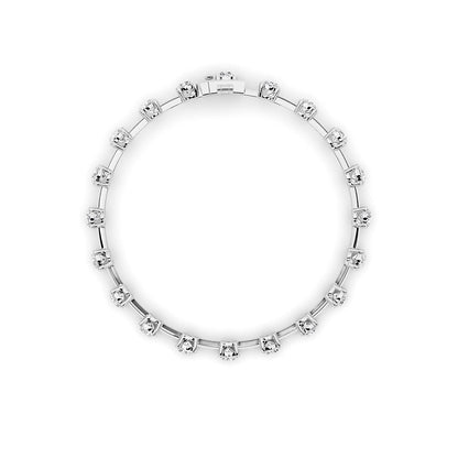 4Cttw Round Shaped Lab Grown Diamond Split Prong Eternity Ring in 14K Gold (F/VS)