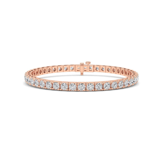 Round Lab Grown Diamond (F/VS) Bracelet in 14K Gold