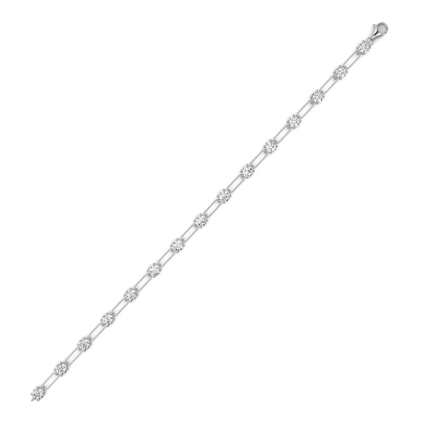 3Cttw Round Shaped Lab Grown Diamond (F/VS) Station Bracelet in 14K Gold