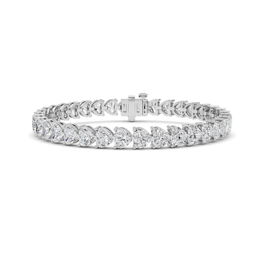 18Cttw Heart Lab Grown Diamond (F/VS ) Bracelet Bracelet in 14K Gold
