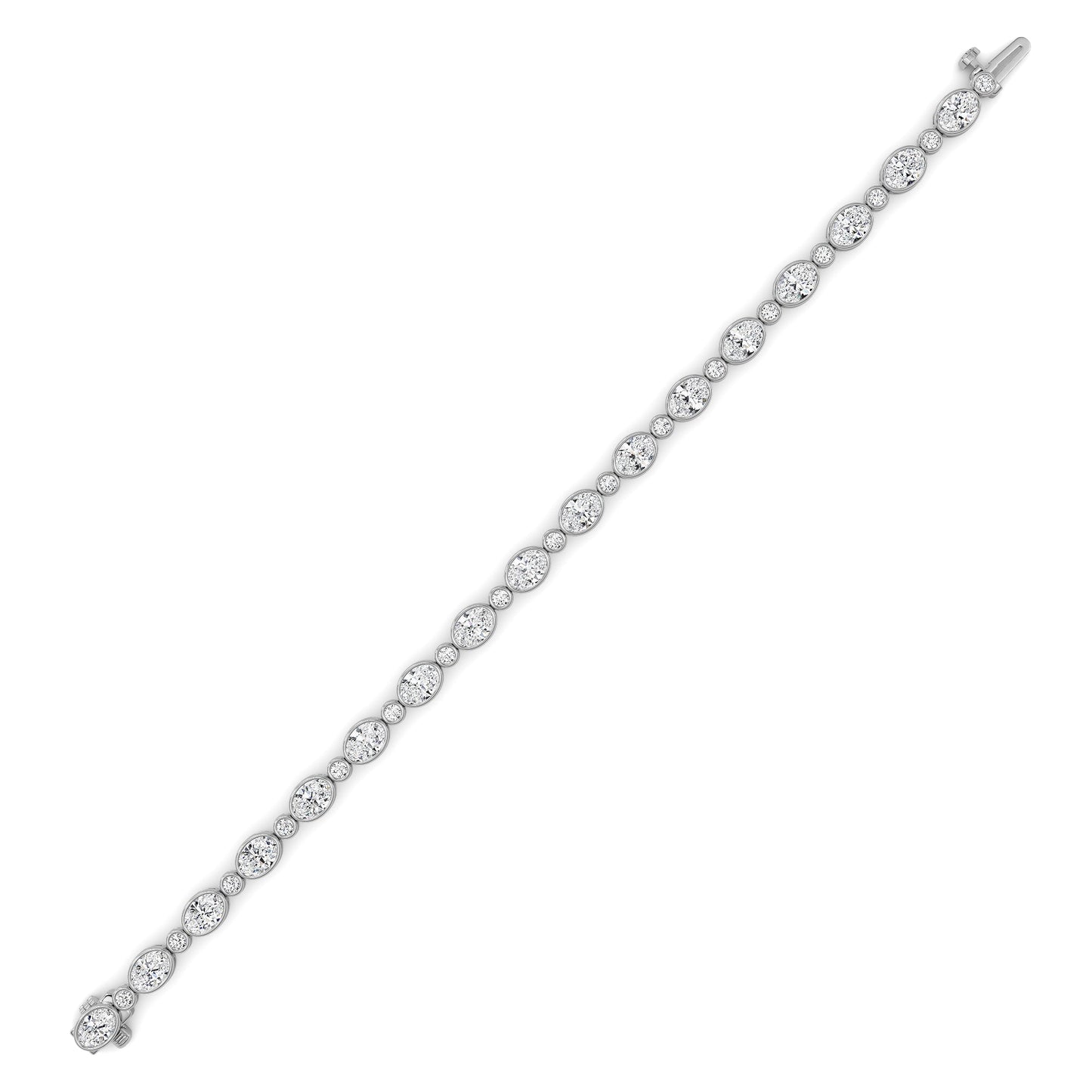 8Cttw Oval And Round Lab Grown Diamond (F/VS ) Bezel Set Bracelet in 14K Gold