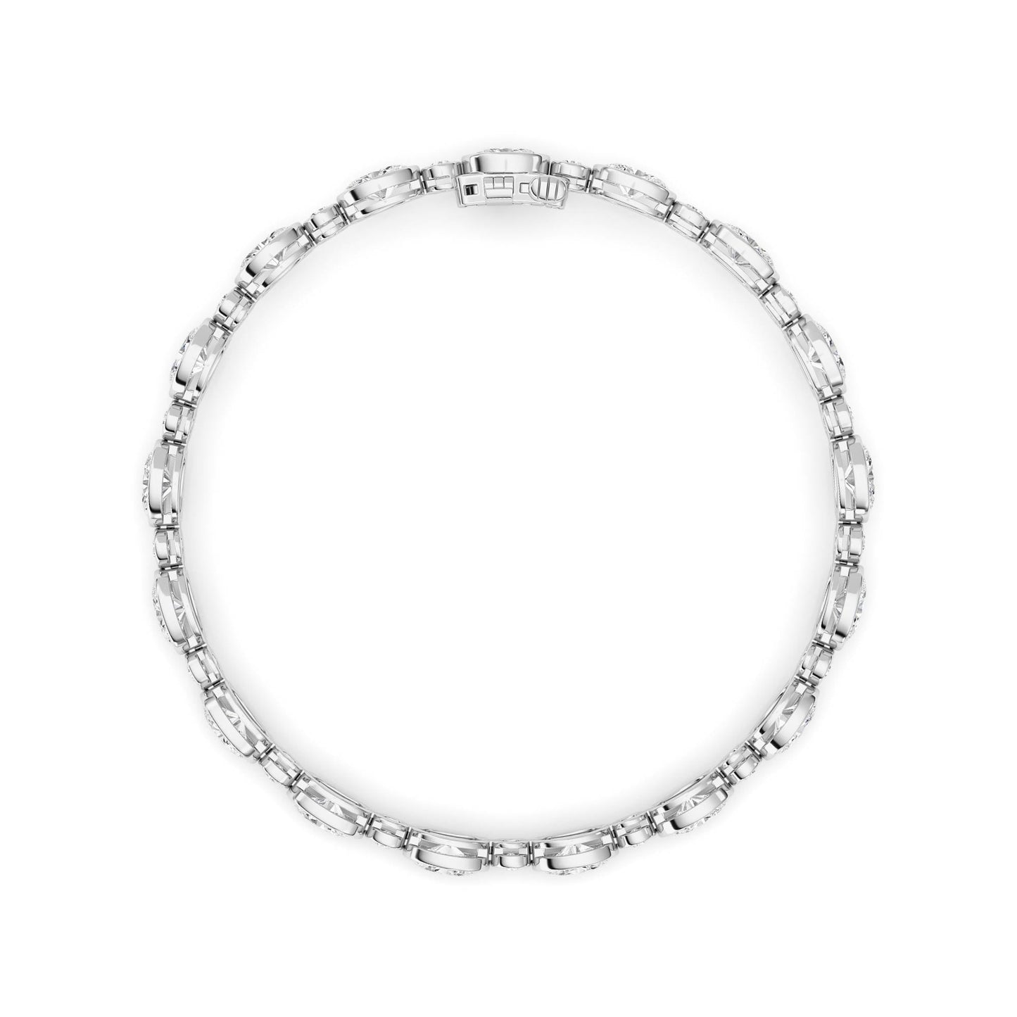 8Cttw Oval And Round Lab Grown Diamond (F/VS ) Bezel Set Bracelet in 14K Gold