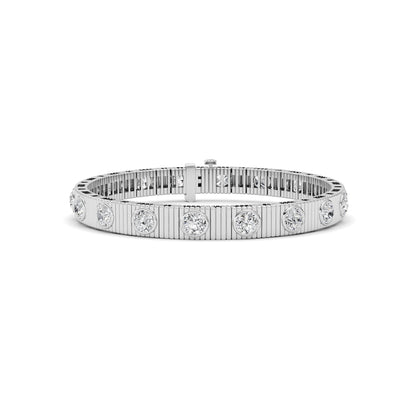 7Cttw Round Lab Grown Diamond (F/VS ) Bangle Bracelet in 14K Gold