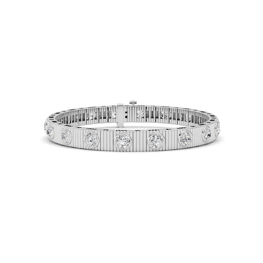 7Cttw Round Lab Grown Diamond (F/VS ) Bangle Bracelet in 14K Gold