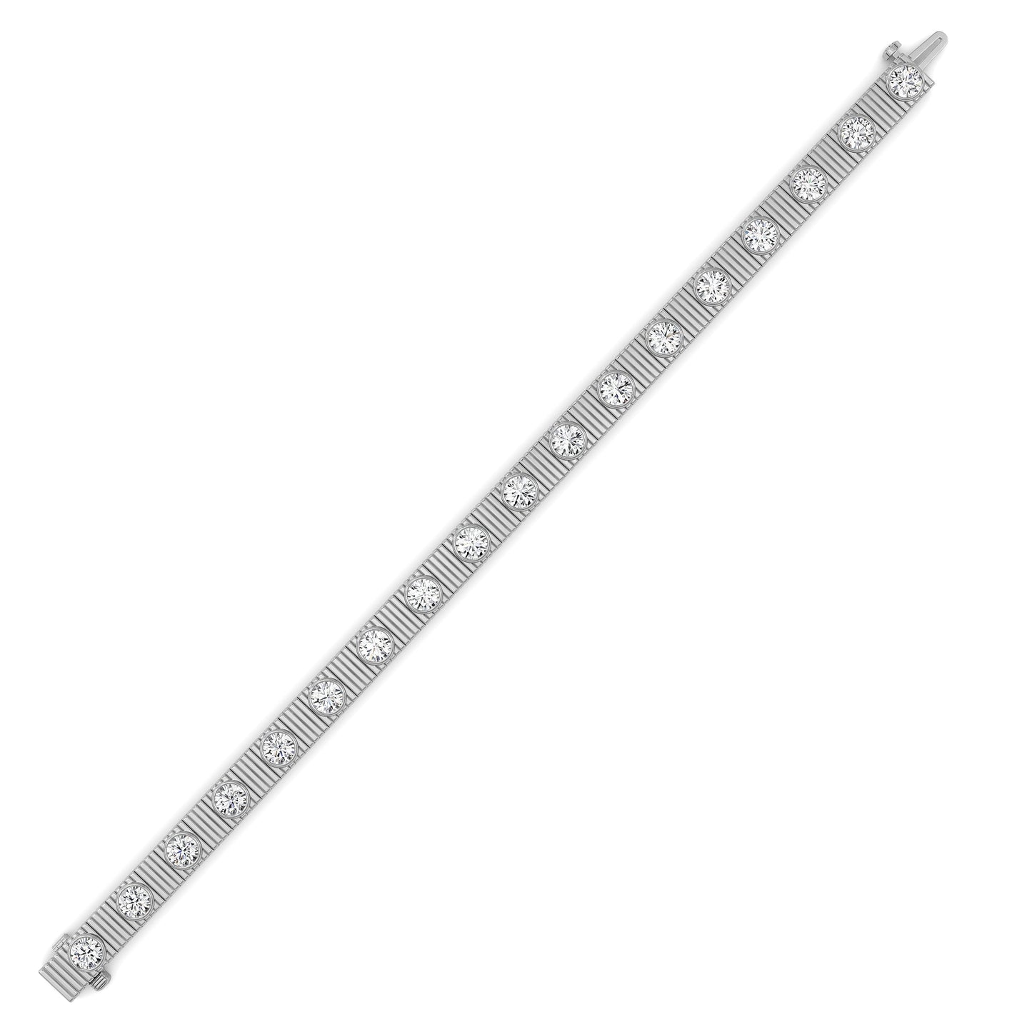 7Cttw Round Lab Grown Diamond (F/VS ) Bangle Bracelet in 14K Gold