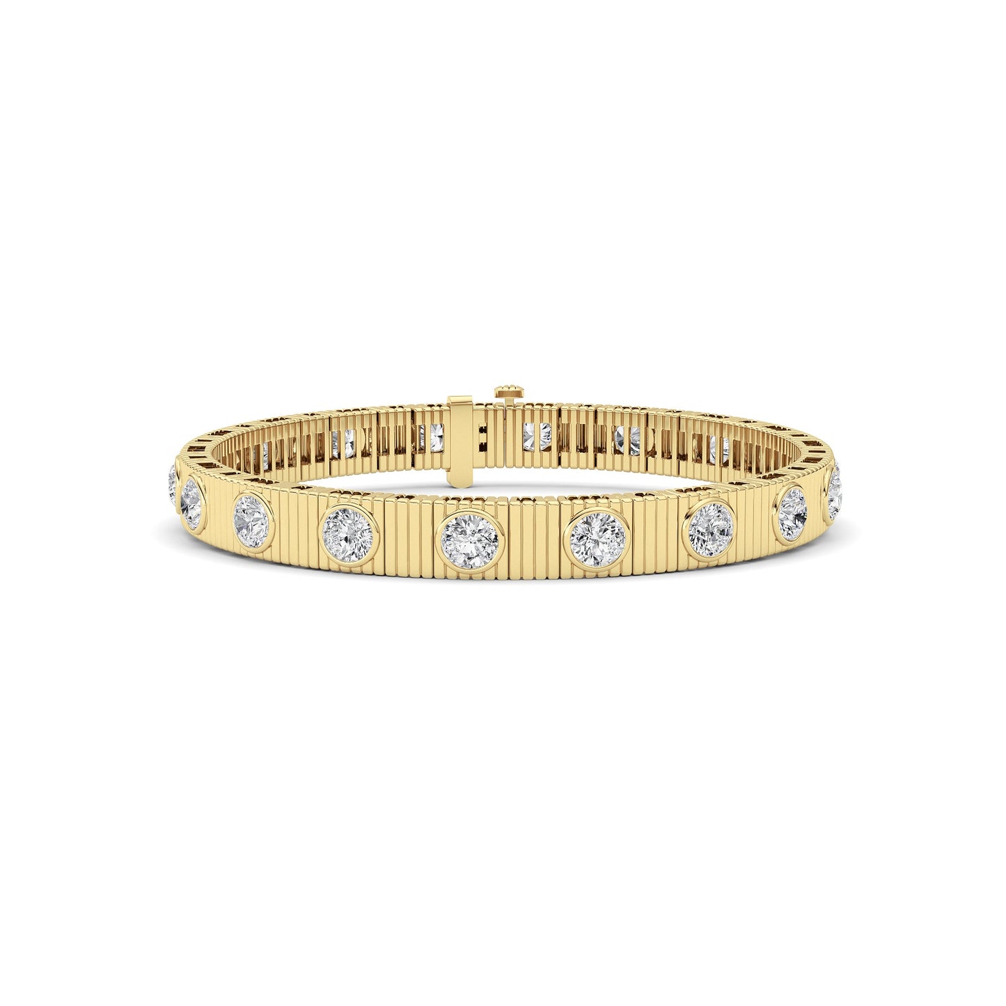 7Cttw Round Lab Diamond (F/VS ) Bangle Bracelet in 14K Gold
