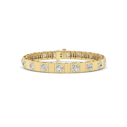 7Cttw Round Lab Diamond (F/VS ) Bangle Bracelet in 14K Gold