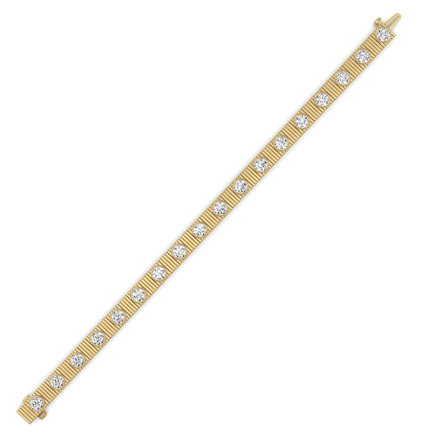 7Cttw Round Lab Diamond (F/VS ) Bangle Bracelet in 14K Gold