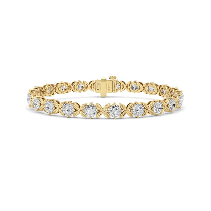 7Cttw Round Lab Grown Diamond (F/VS ) Bracelet in 14K Gold