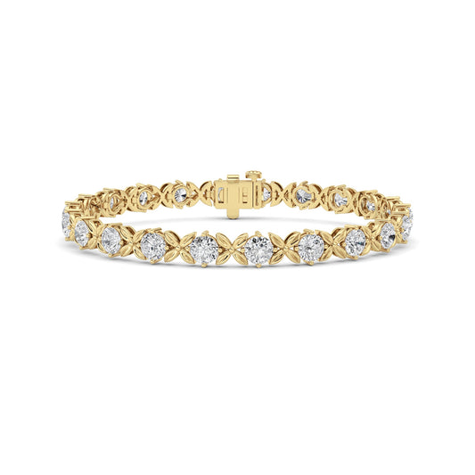 7Cttw Round Lab Grown Diamond (F/VS ) Bracelet in 14K Gold