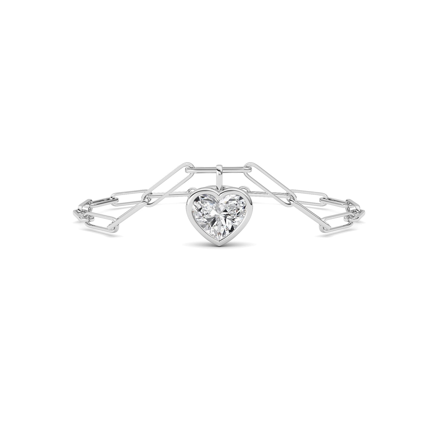 3Cttw Heart Lab Grown Diamond (F/VS ) Bezel Set Bracelet in 14K Gold