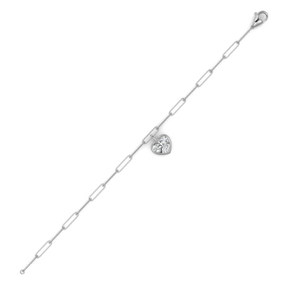 3Cttw Heart Lab Grown Diamond (F/VS ) Bezel Set Bracelet in 14K Gold