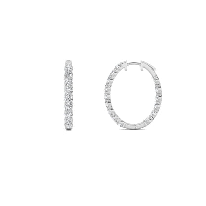 Round Shaped Lab Grown Diamond (F/VS) Inside Out Hoop Earrings in 14K Gold