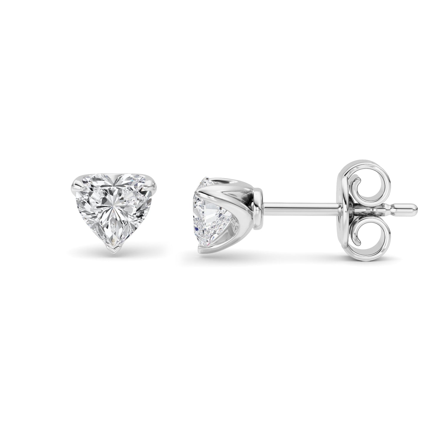 1 cttw heart-cut lab-grown diamond stud earrings