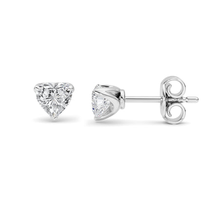 1 cttw heart-cut lab-grown diamond stud earrings