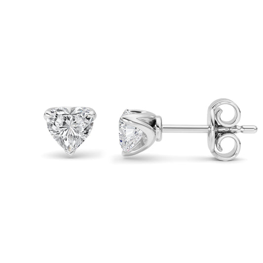 1 cttw heart-cut lab-grown diamond stud earrings