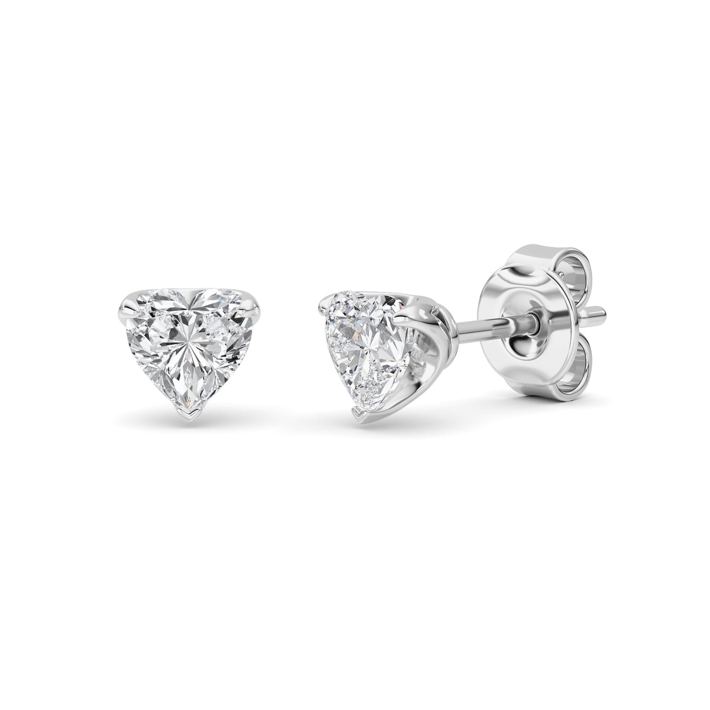 1 cttw heart-cut lab-grown diamond stud earrings