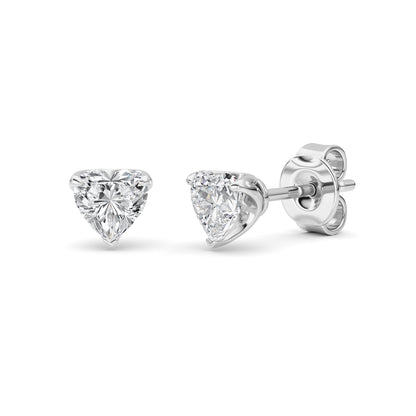 1 cttw heart-cut lab-grown diamond stud earrings
