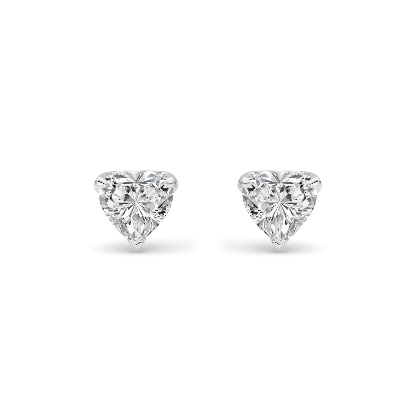 1 cttw heart-cut lab-grown diamond stud earrings