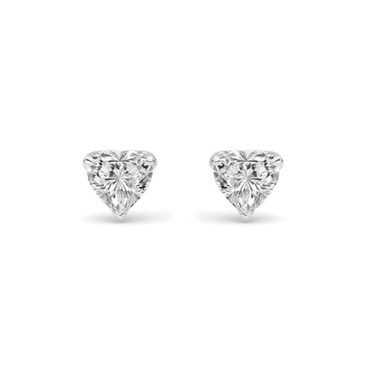 1 cttw heart-cut lab-grown diamond stud earrings
