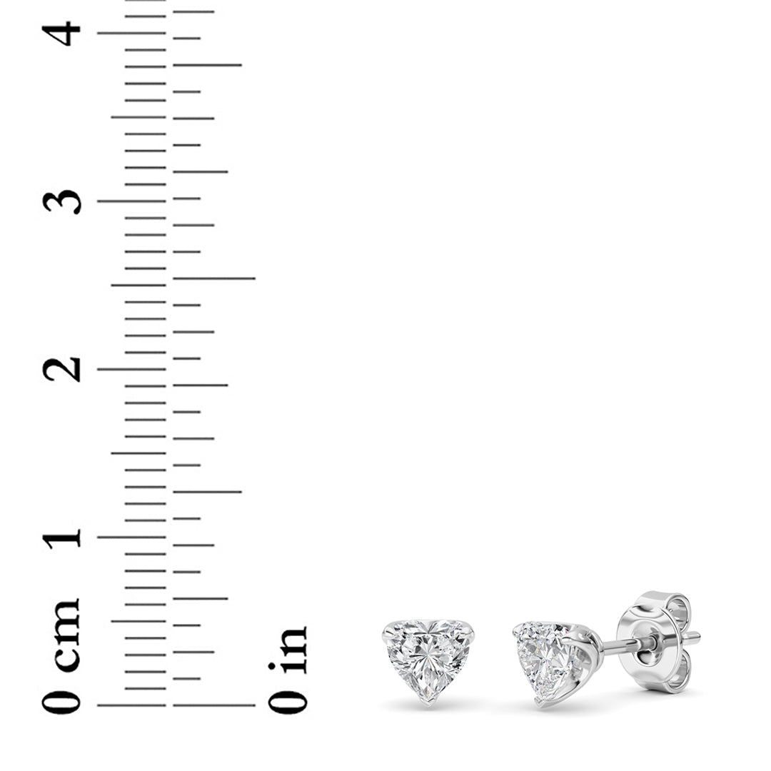 1 cttw heart-cut lab-grown diamond stud earrings