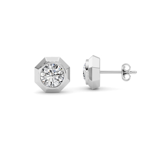 2Cttw Round Shaped Lab Grown Diamond (F/VS ) StudEarrings in 14K Gold