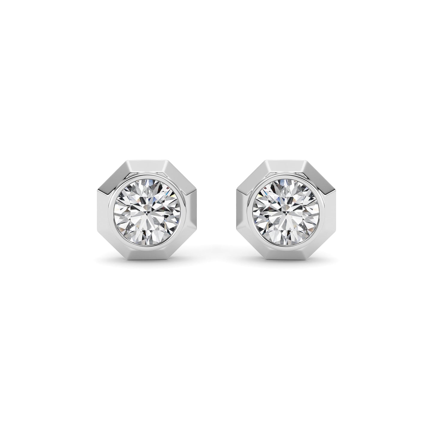 2Cttw Round Shaped Lab Grown Diamond (F/VS ) StudEarrings in 14K Gold