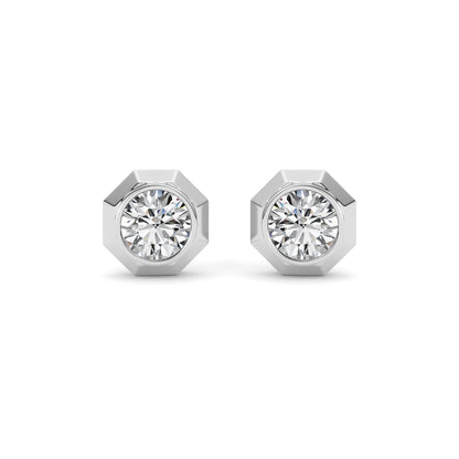 2Cttw Round Shaped Lab Grown Diamond (F/VS ) StudEarrings in 14K Gold