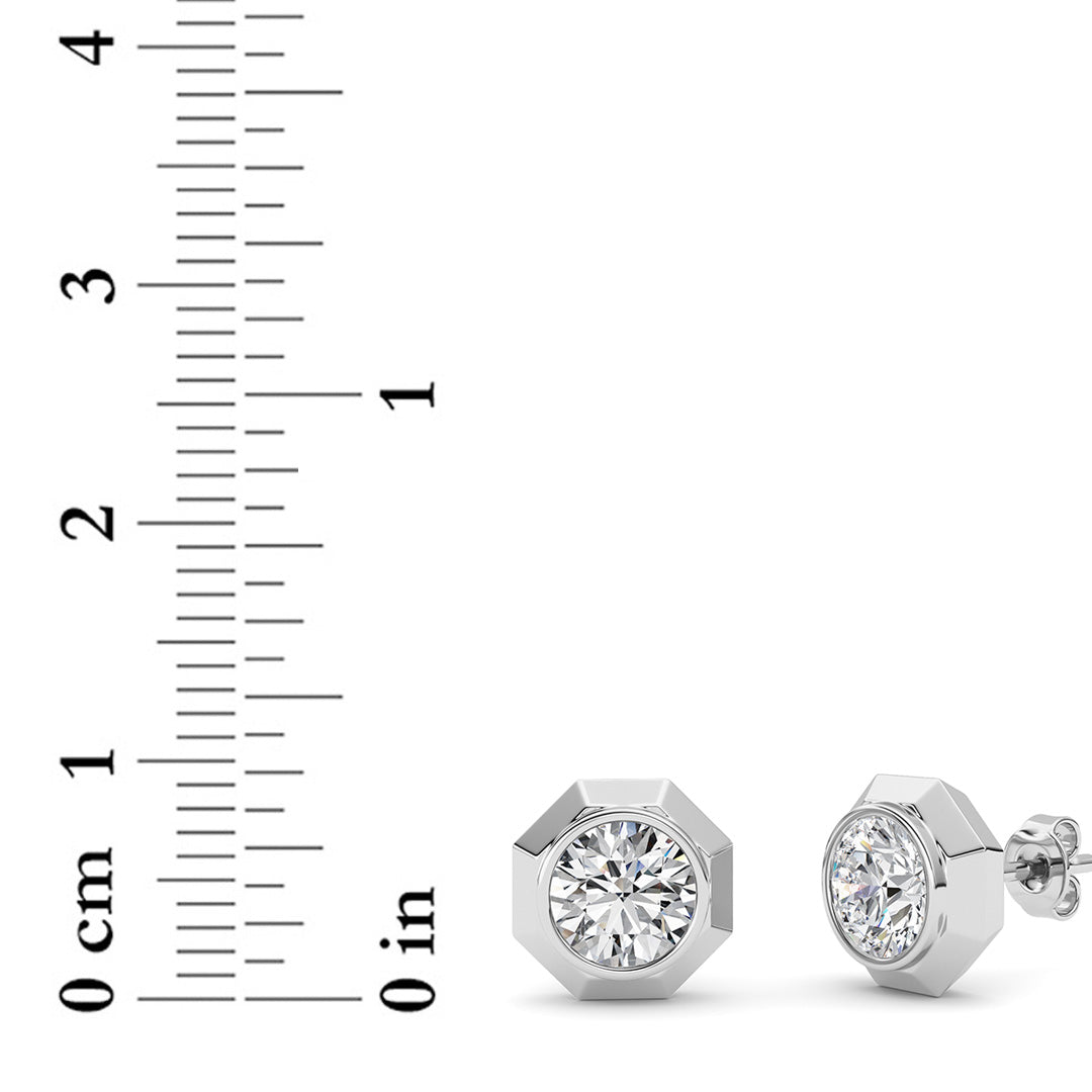 2Cttw Round Shaped Lab Grown Diamond (F/VS ) StudEarrings in 14K Gold