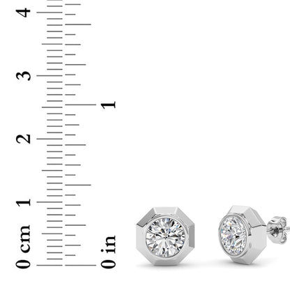 2Cttw Round Shaped Lab Grown Diamond (F/VS ) StudEarrings in 14K Gold