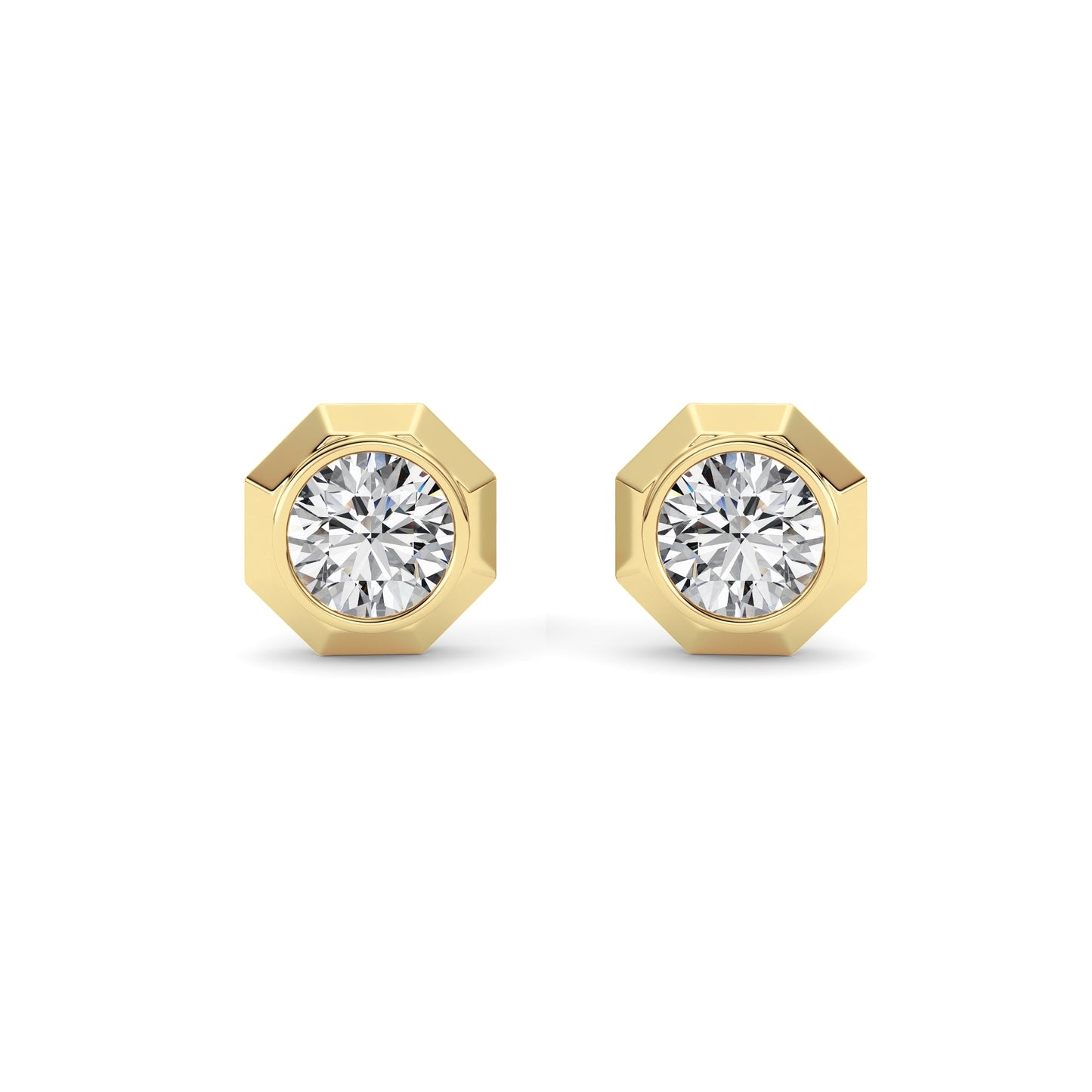 2Cttw Round Shaped Lab Grown Diamond (F/VS ) StudEarrings in 14K Gold