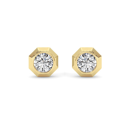 2Cttw Round Shaped Lab Grown Diamond (F/VS ) StudEarrings in 14K Gold