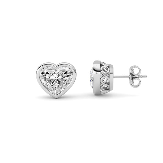6Cttw Heart Shaped Lab Grown Diamond (F/VS ) StudEarrings in 14K Gold