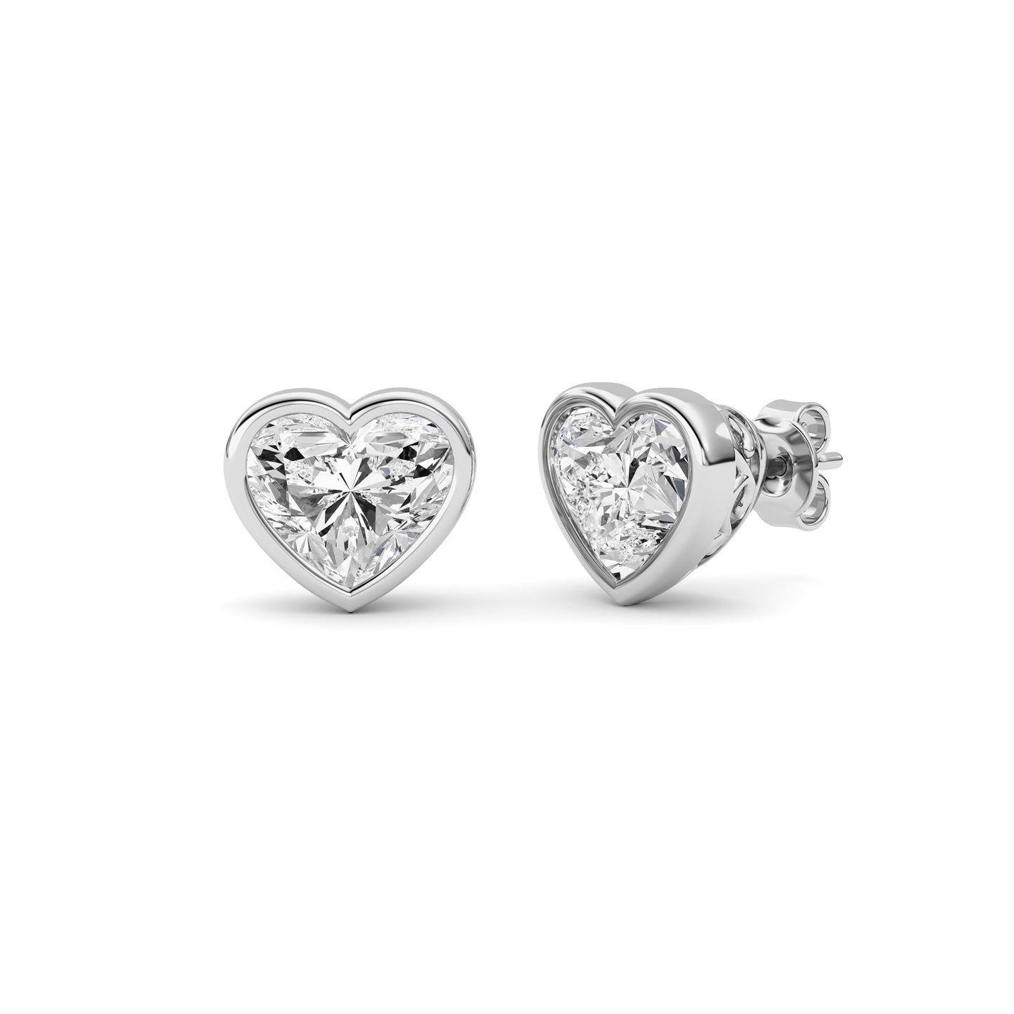 6Cttw Heart Shaped Lab Grown Diamond (F/VS ) StudEarrings in 14K Gold