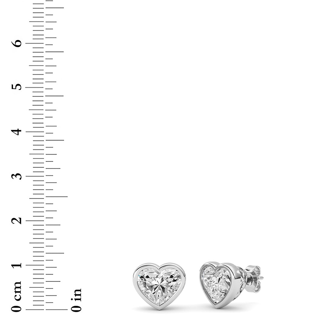 6Cttw Heart Shaped Lab Grown Diamond (F/VS ) StudEarrings in 14K Gold