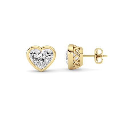 6Cttw Heart Shaped Lab Grown Diamond (F/VS ) StudEarrings in 14K Gold