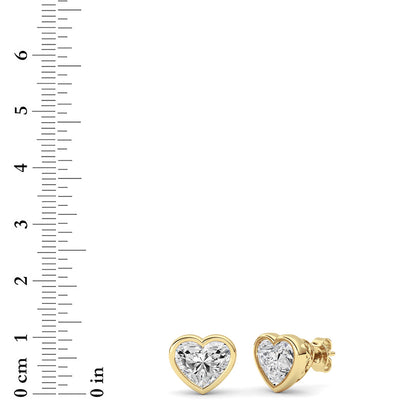 6Cttw Heart Shaped Lab Grown Diamond (F/VS ) StudEarrings in 14K Gold