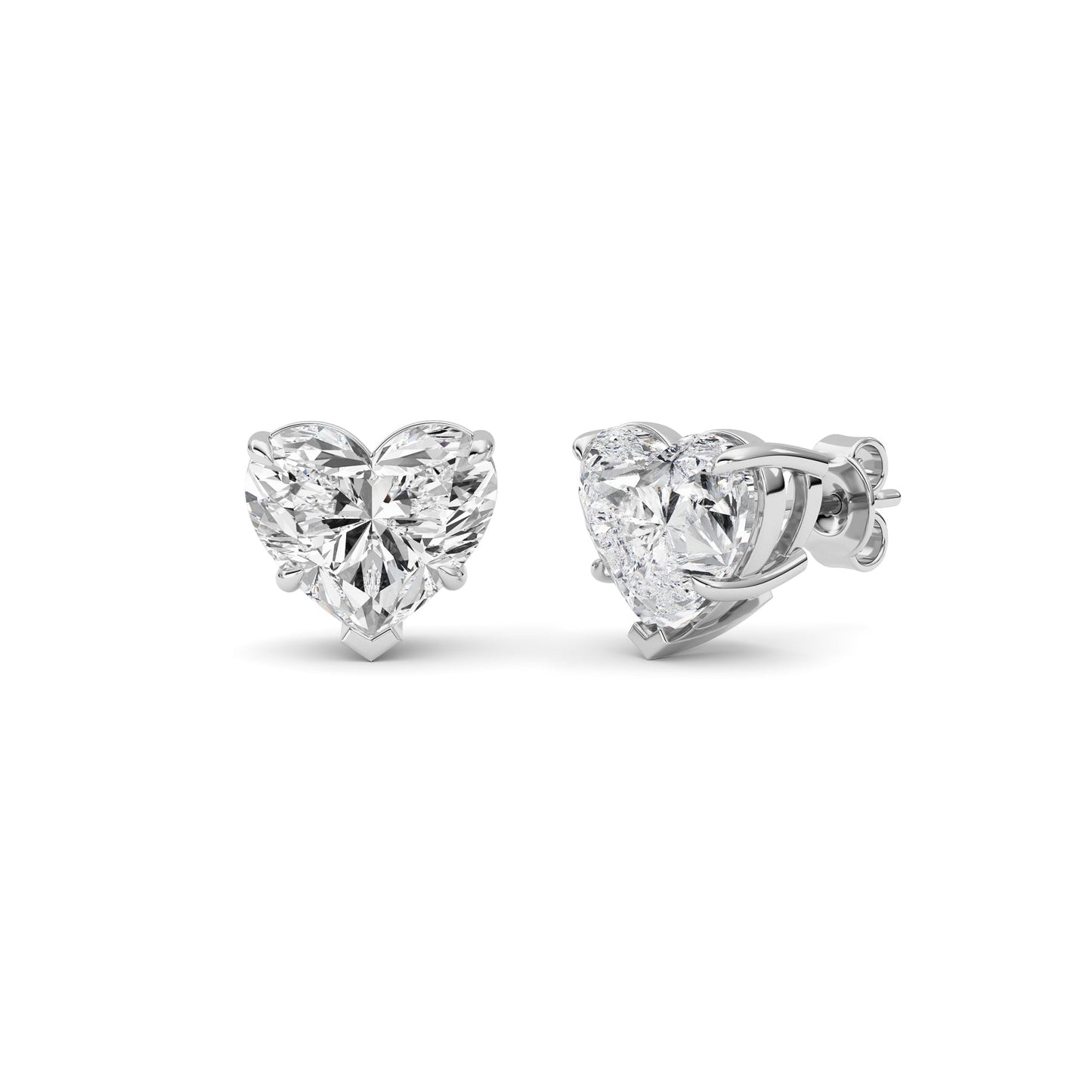 8Cttw Heart Shaped Lab Grown Diamond (F/VS ) StudEarrings in 14K Gold