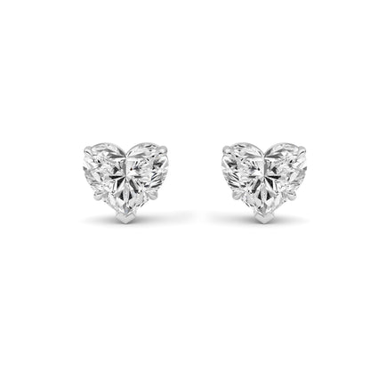 8Cttw Heart Shaped Lab Grown Diamond (F/VS ) StudEarrings in 14K Gold