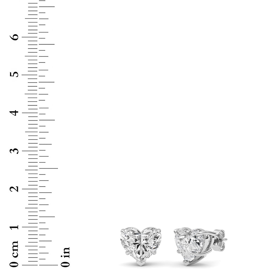 8Cttw Heart Shaped Lab Grown Diamond (F/VS ) StudEarrings in 14K Gold