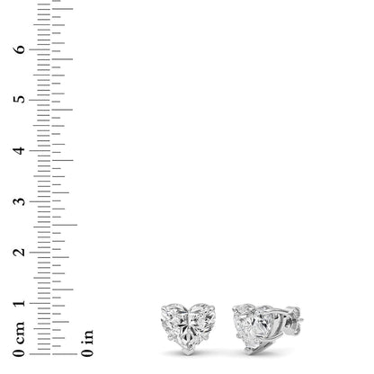 8Cttw Heart Shaped Lab Grown Diamond (F/VS ) StudEarrings in 14K Gold