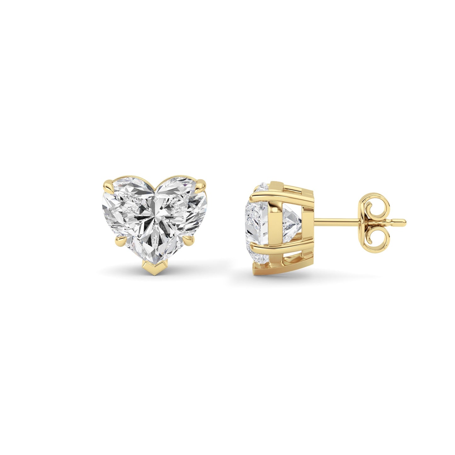 8Cttw Heart Shaped Lab Grown Diamond (F/VS ) StudEarrings in 14K Gold