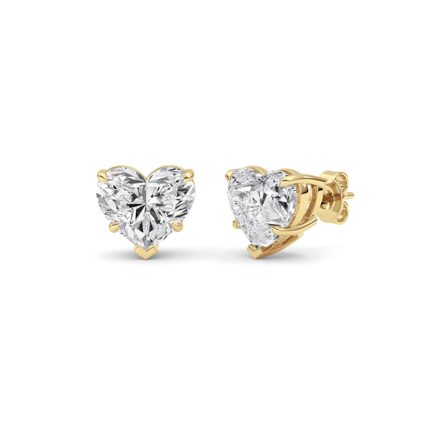 8Cttw Heart Shaped Lab Grown Diamond (F/VS ) StudEarrings in 14K Gold