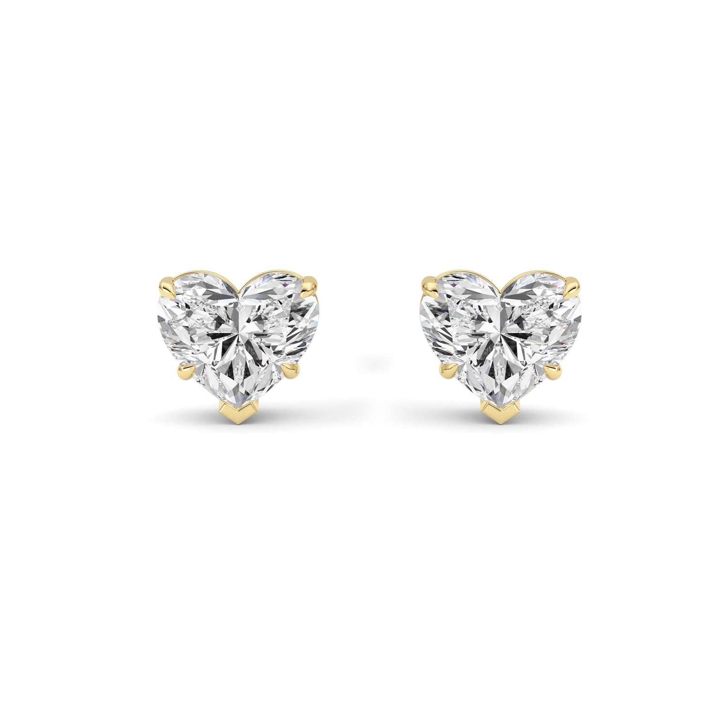 8Cttw Heart Shaped Lab Grown Diamond (F/VS ) StudEarrings in 14K Gold