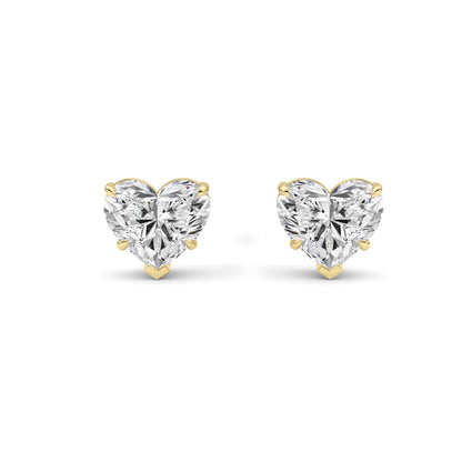 8Cttw Heart Shaped Lab Grown Diamond (F/VS ) StudEarrings in 14K Gold