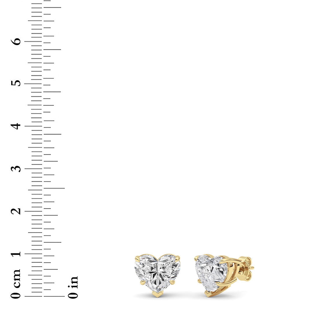 8Cttw Heart Shaped Lab Grown Diamond (F/VS ) StudEarrings in 14K Gold